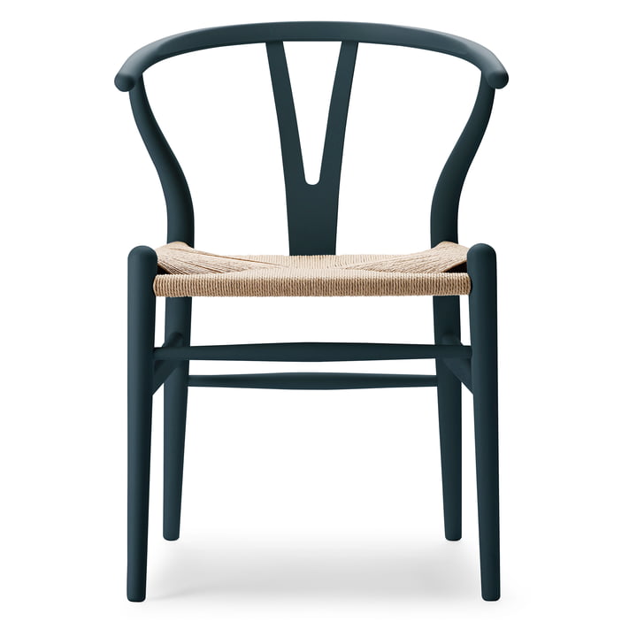 CH24 Wishbone Chair, blødt north sea /naturvæv af Carl Hansen