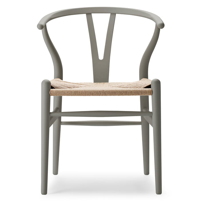 CH24 Wishbone Chair, blødt ler/naturvæv af Carl Hansen