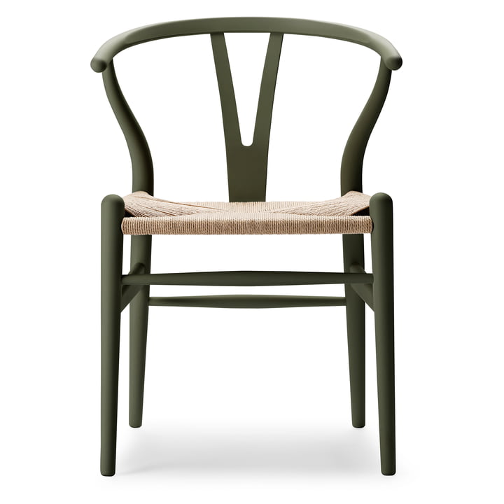 CH24 Wishbone Chair, blød seaweed /naturvæv af Carl Hansen