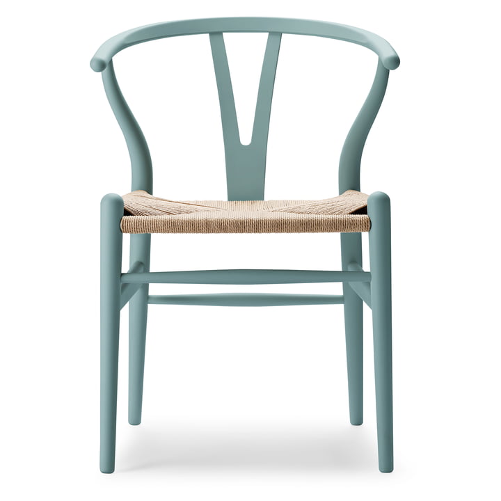 CH24 Wishbone Chair, blødt pewter /naturvævet af Carl Hansen