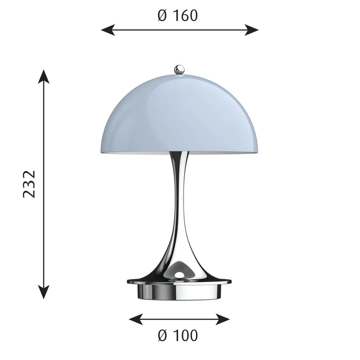Panthella Portable batteri LED bordlampe fra Louis Poulsen