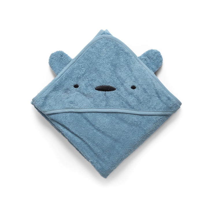 Hættehåndklæde Milo fra Sebra i farven pudderblå