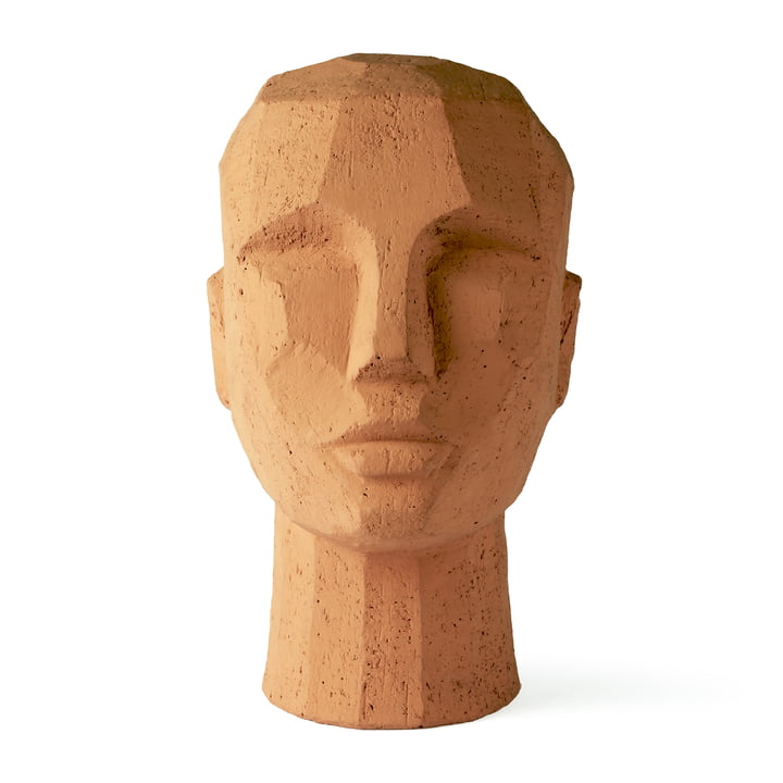 Abstrakt hovedskulptur af HKliving lavet af terracotta