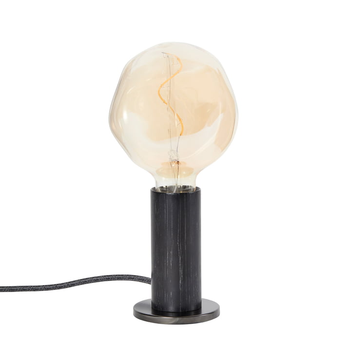 Oak Knuckle bordlampe, eg sort / stål (Limited Edition) inklusive Voronoi I LED pære E27 2W, Ø 12,5 cm, gennemsigtig grå fra Tala