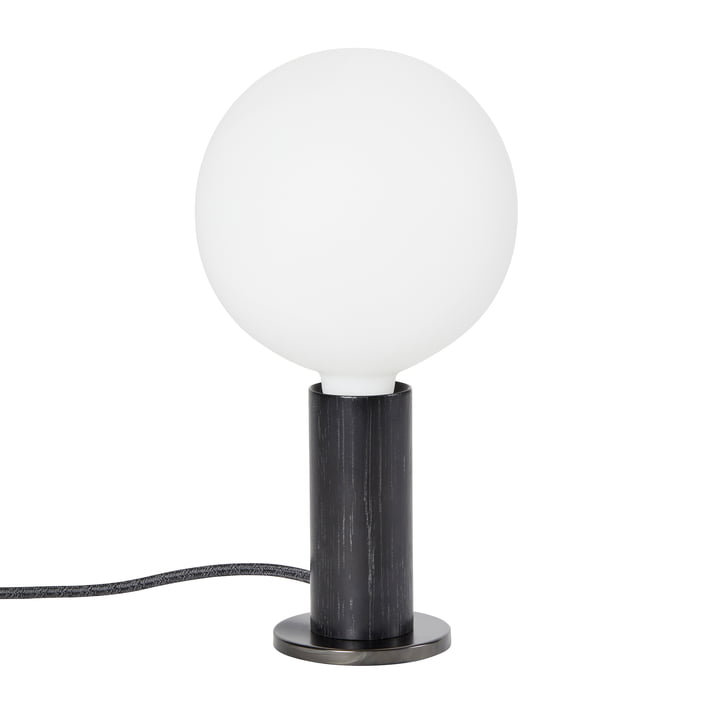 Oak Knuckle bordlampe, eg sort / stål (Limited Edition) inklusiv Sphere IV LED pære E27 8W, Ø 15 cm, hvid mat fra Tala