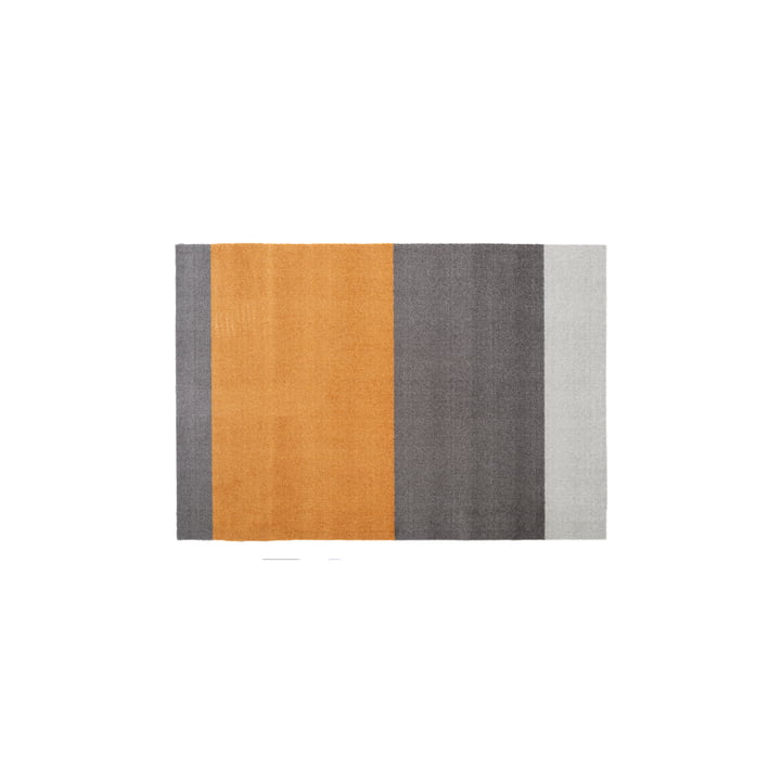 Stripes Horizontal løber, 90 x 130 cm, lysegrå / stålgrå / dijon fra Tica Copenhagen