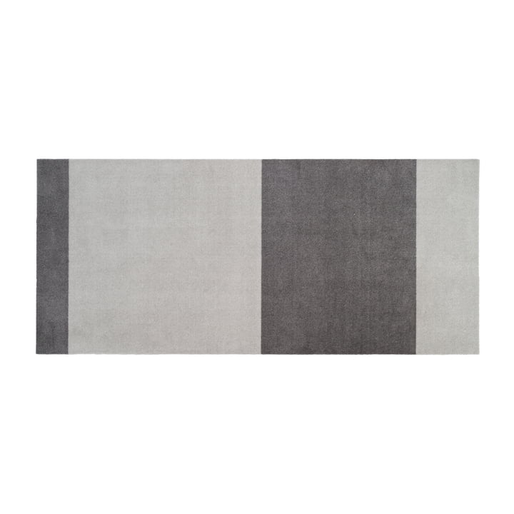 Stripes Horizontal løber, 90 x 200 cm, lysegrå / stålgrå fra Tica Copenhagen