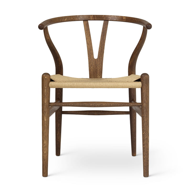 CH24 Wishbone Chair af Carl Hansen i røget bejdset eg/naturvævet finish