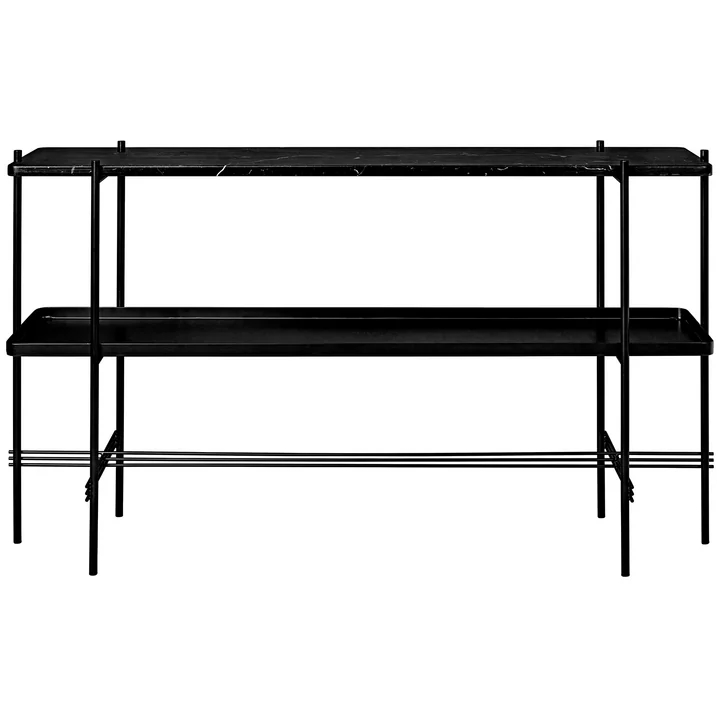 TS konsolbord med bakke fra Gubi i sort/sort marmor