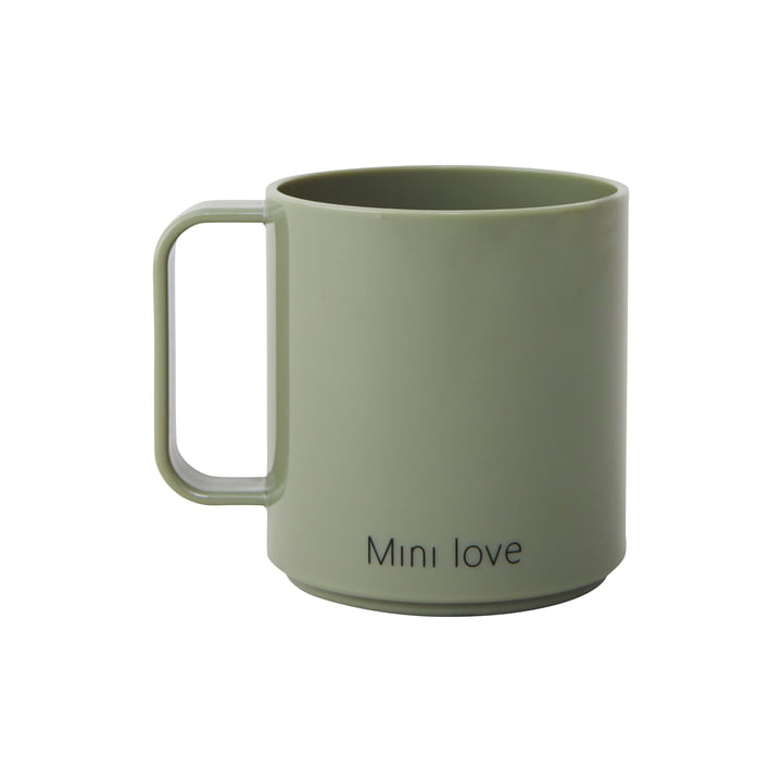Mini Love krus med hank, 175 ml, olivengrøn fra Design Letters