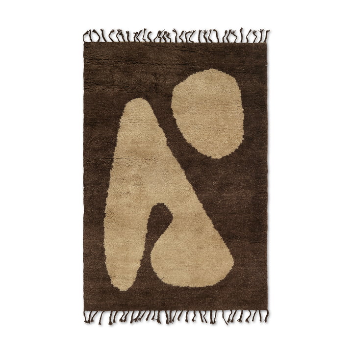 Abstract tæppe, 120 x 180 cm, brun/råhvid fra ferm Living