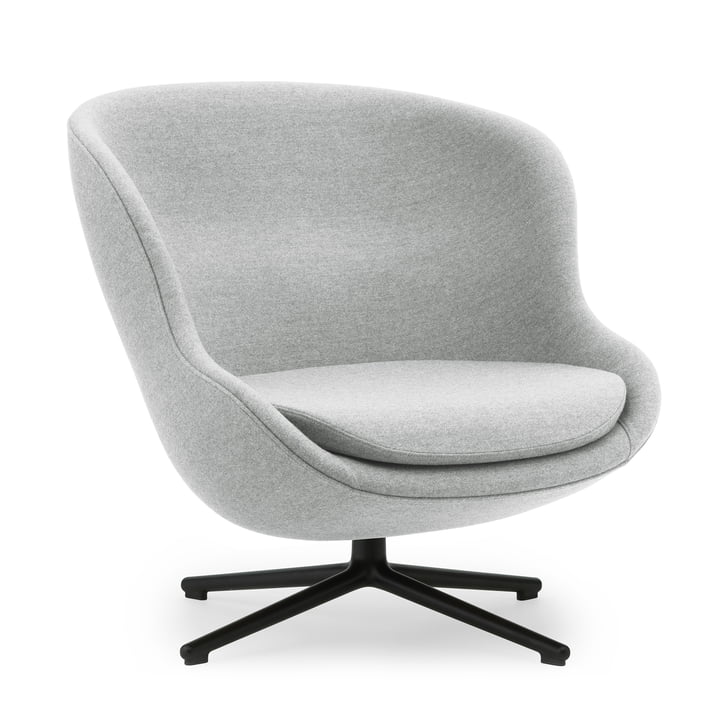 Hyg loungestol med drejefod fra Normann Copenhagen i sort/grå aluminium udgave