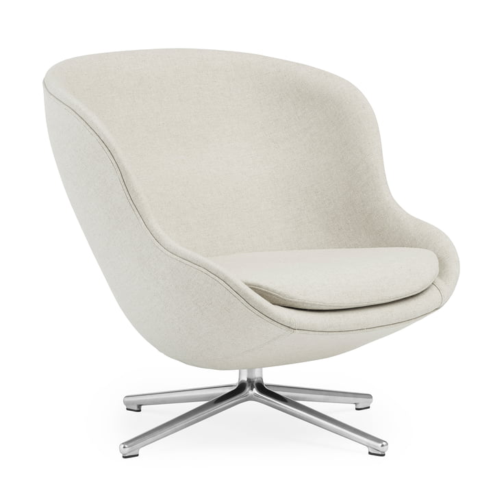 Hyg loungestol med drejefod fra Normann Copenhagen i aluminium / lysegrå finish