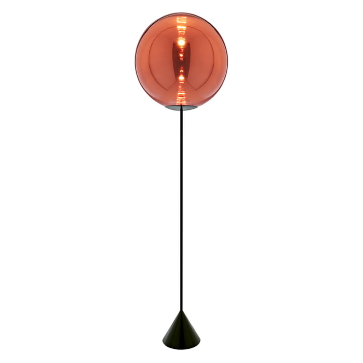 Globe LED gulvlampe, sort / kobber af Tom Dixon