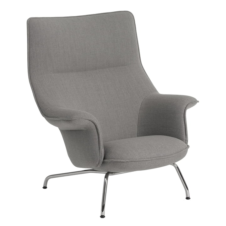 Doze Lounge Chair, krombund / gråt betræk (Re-Wool 128) fra Muuto