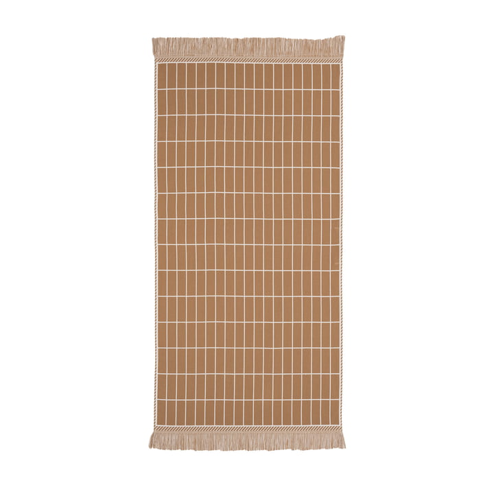Tiiliskivi håndklæde 50 x 100 cm, brun/råhvid fra Marimekko