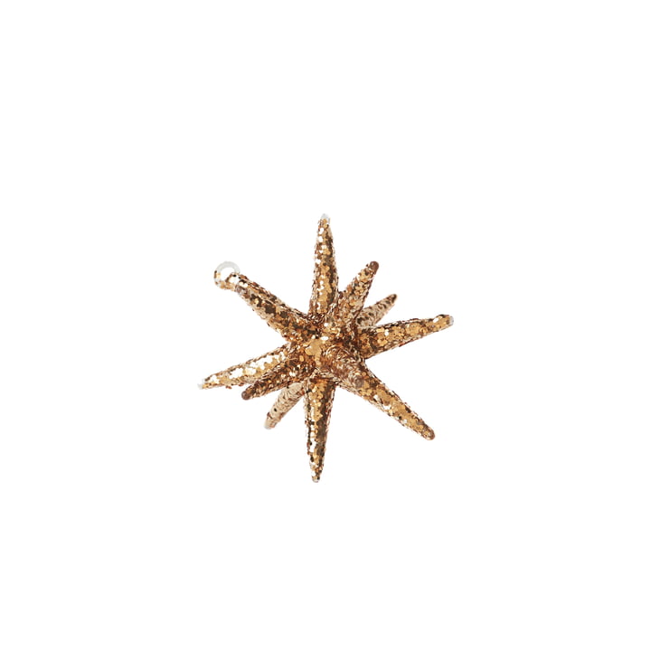 Spike ornament fra House Doctor i brun med glitter