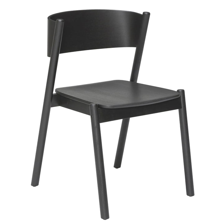 Oblique Chair, Black Oak fra Hübsch Interior