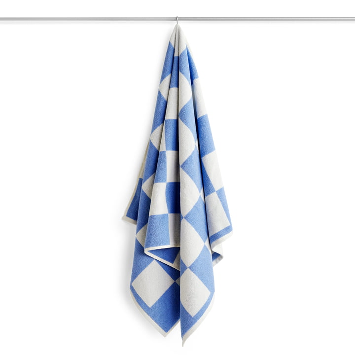 Check badehåndklæde, 70 x 136 cm, himmelblå fra Hay