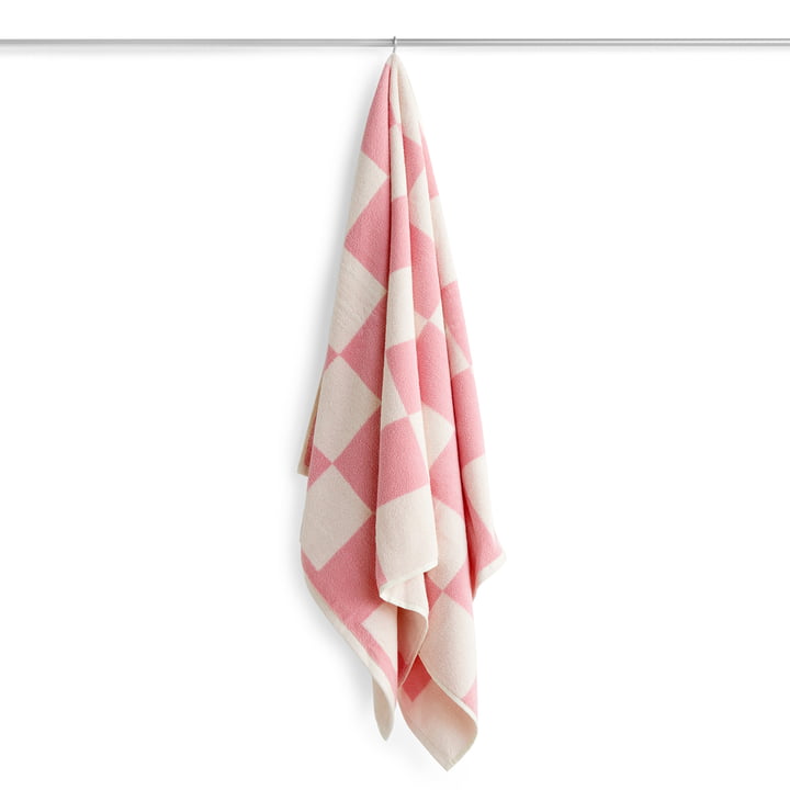 Check badehåndklæde, 70 x 136 cm, pink fra Hay