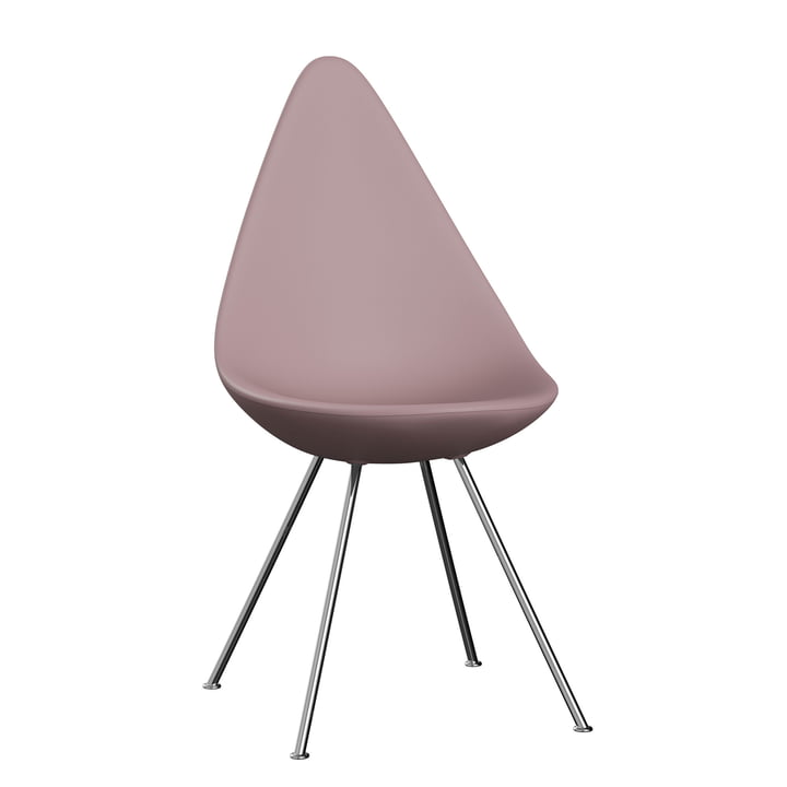 Drop stol, bleg rosa/krom fra Fritz Hansen