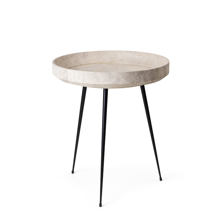 Bowl Table medium, Ø 46 x H 52 cm, grå (Wood Waste Edition) fra Mater