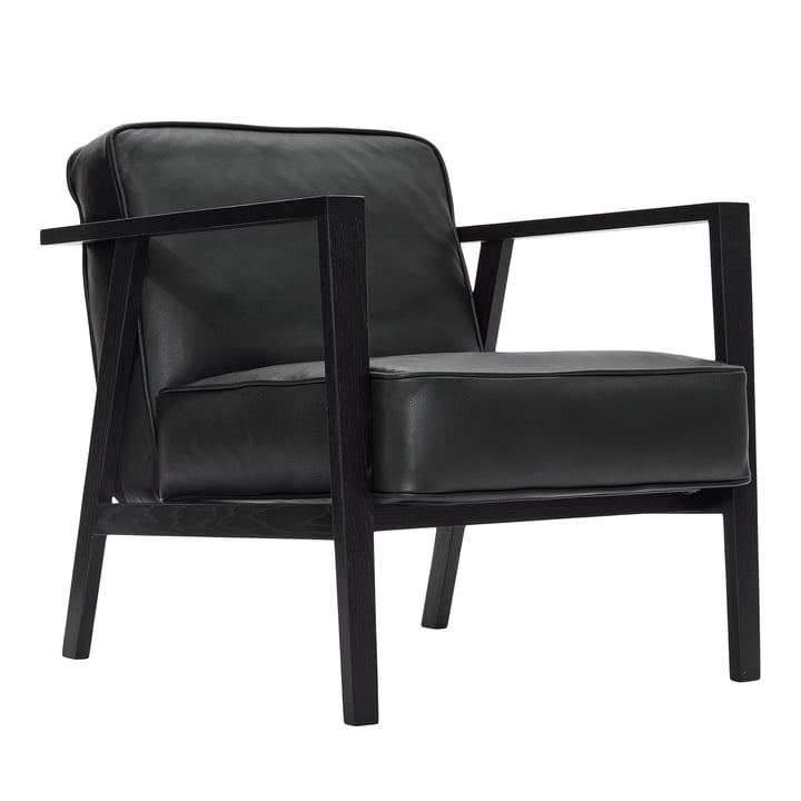 LC1 loungestol fra Andersen Furniture i sort lakeret eg / sort Sevilla læder 4001