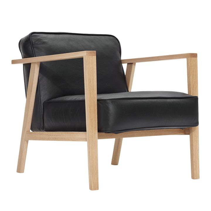 LC1 loungestol fra Andersen Furniture i hvidpigmenteret eg / sort Sevilla læder 4001