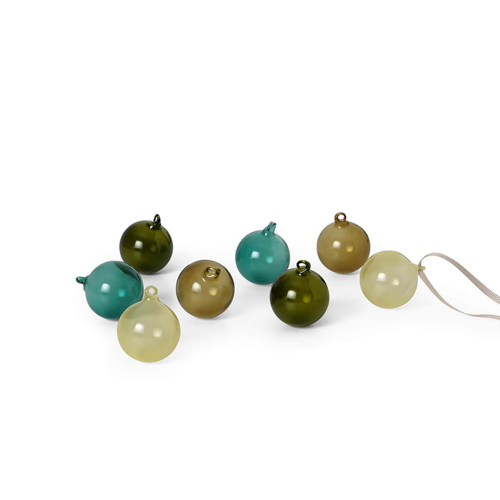 Glass Baubles Julekugler, Små, mørke flerfarvede (sæt med 8) fra ferm Living