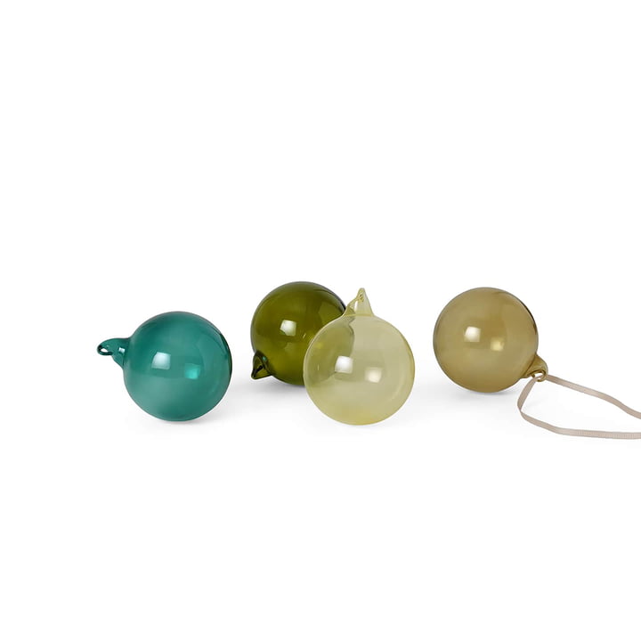 Glass Baubles juletræskugler, medium, mørke flerfarvede (sæt med 4) fra ferm Living