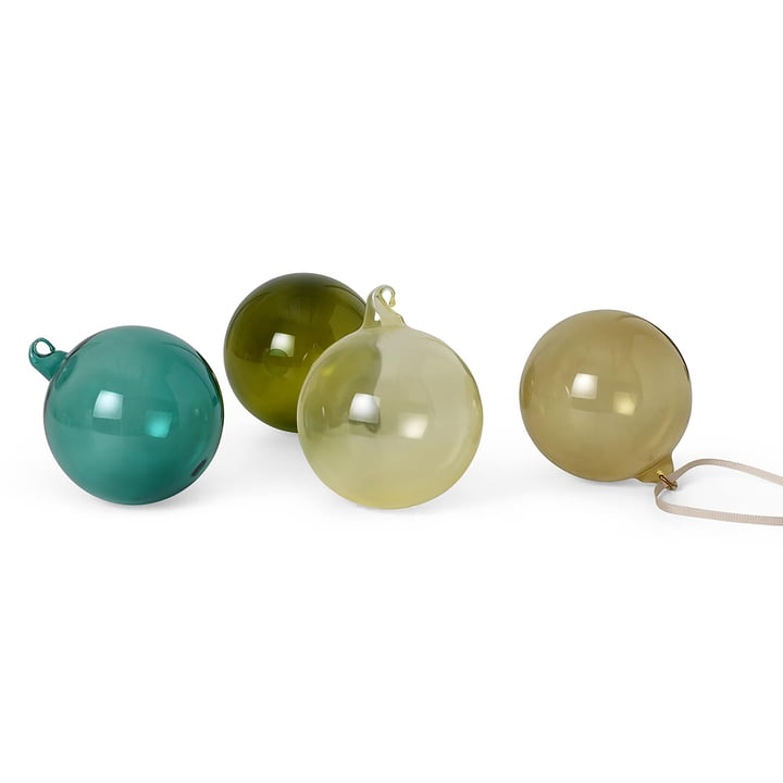 Glass Baubles juletræskugler, store, mørke flerfarvede (sæt med 4) fra ferm Living