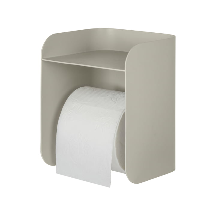 Carry toiletrulleholder med hylde af Mette Ditmer i farven sand grey