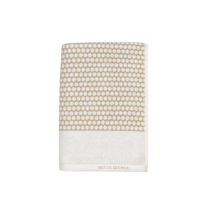 Mette Ditmer - Grid gæstehåndklæde 38 x 60 cm, sand / off-white (sæt med 2)