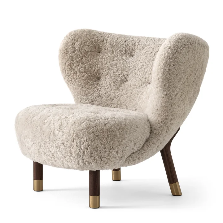 Little Petra VB1 Lounge Chair Limited Edition, valnød med messing / fåreskind Moonlight by & Tradition