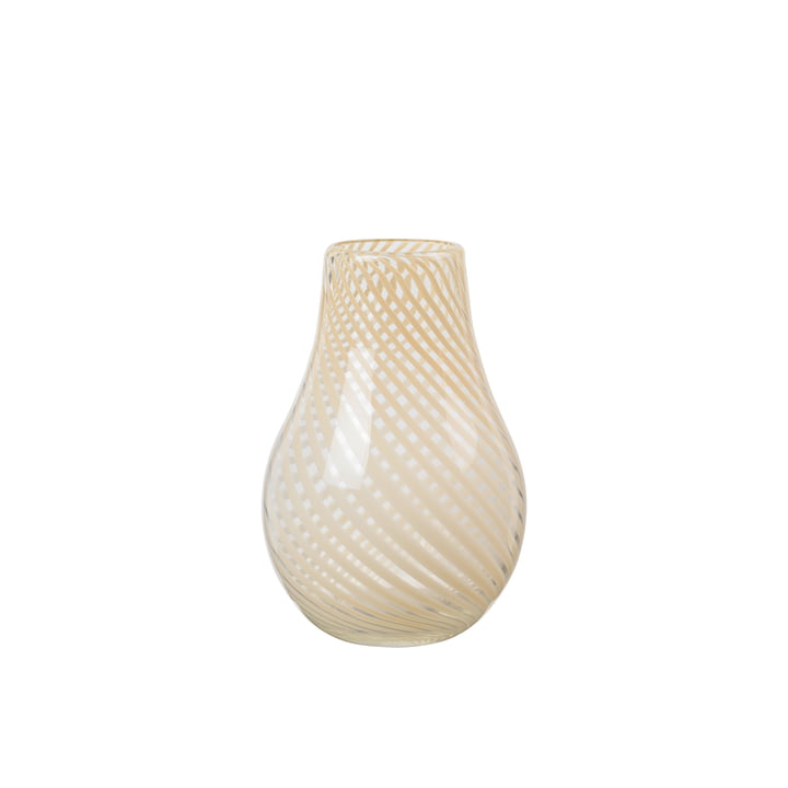Ada Crossstripe Vase, H 22,5 cm, lysegul fra Broste Copenhagen