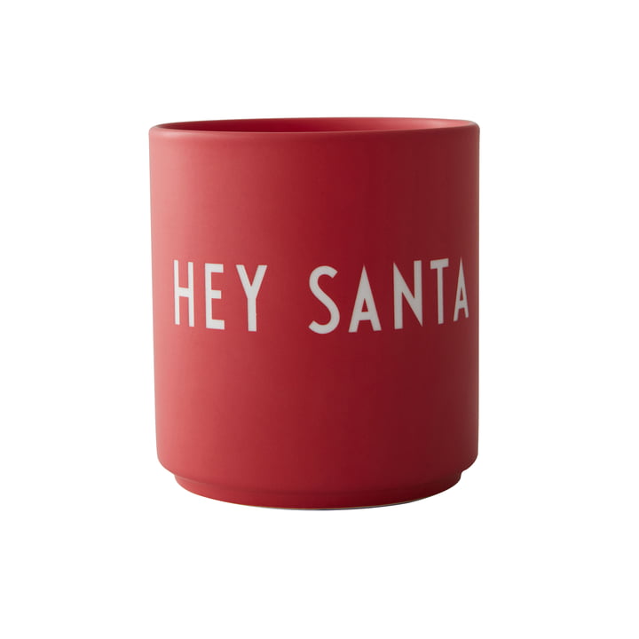 AJ Favourite porcelæn krus, Hey Santa / rød fra Design Letters
