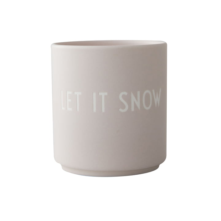 AJ Favourite porcelænskrus, Let it snow / grey fra Design Letters