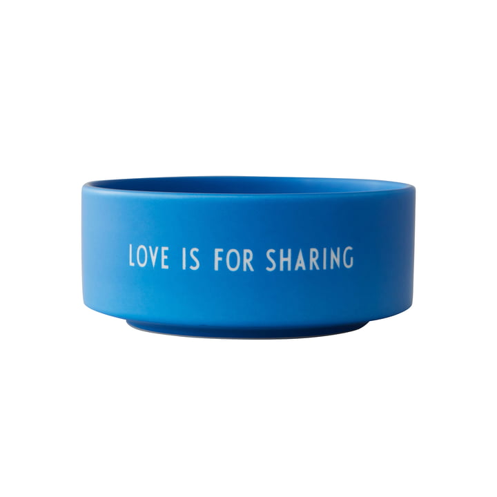 Snack skål, Love is for sharing / koboltblå af Design Letters