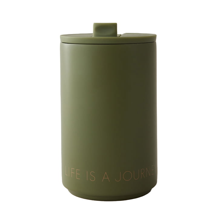 Thermo Cup 0,35 l, Life Is A Journey Take Me Along / mosgrøn af Design Letters