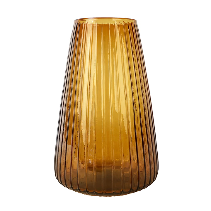 Dim Stripe Vase large fra XLBoom i ravfarvet finish