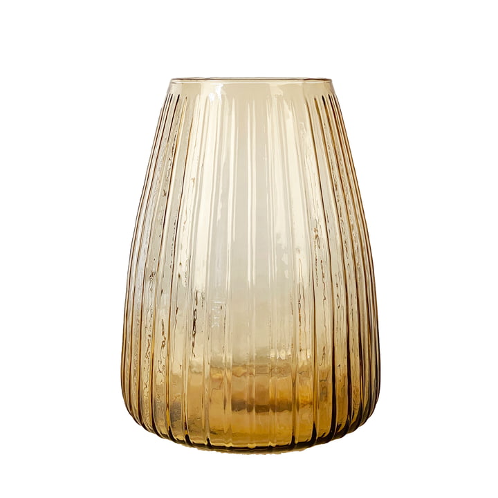 Dim Stripe Vase medium fra XLBoom i ravfarvet lys udgave