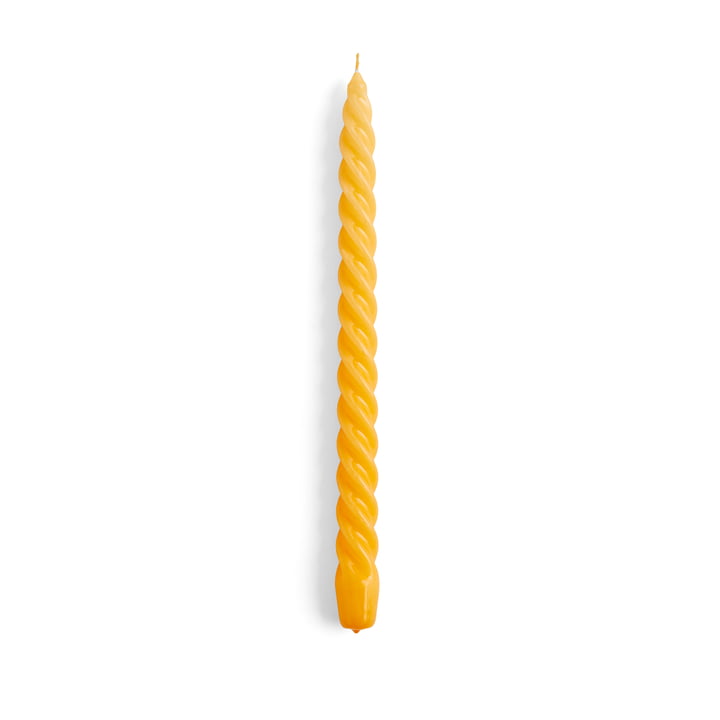 Spiral tilspidsede lys, H 29 cm, varm gul fra Hay