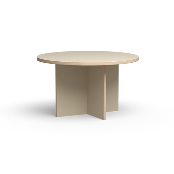 Spisebord, rundt, Ø 130 cm, creme fra HKliving