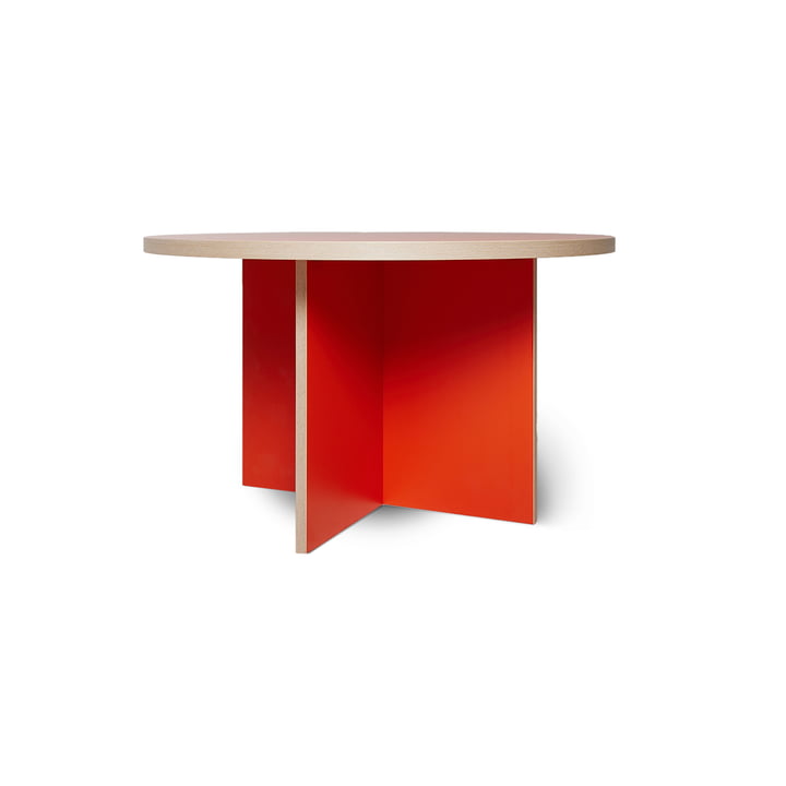 Spisebord, rundt, Ø 130 cm, orange fra HKliving