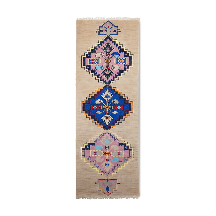Håndvævet tæppeløber i uld, 90 cm x 265 cm, oriental fra HKliving