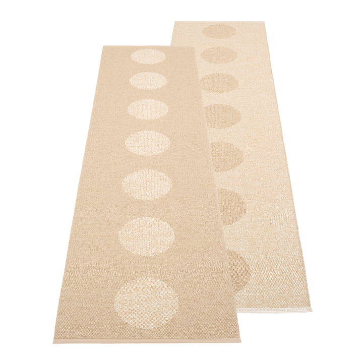 Vera tæppe 2. 0, 70 x 280 cm, beige / beige metallic fra Pappelina