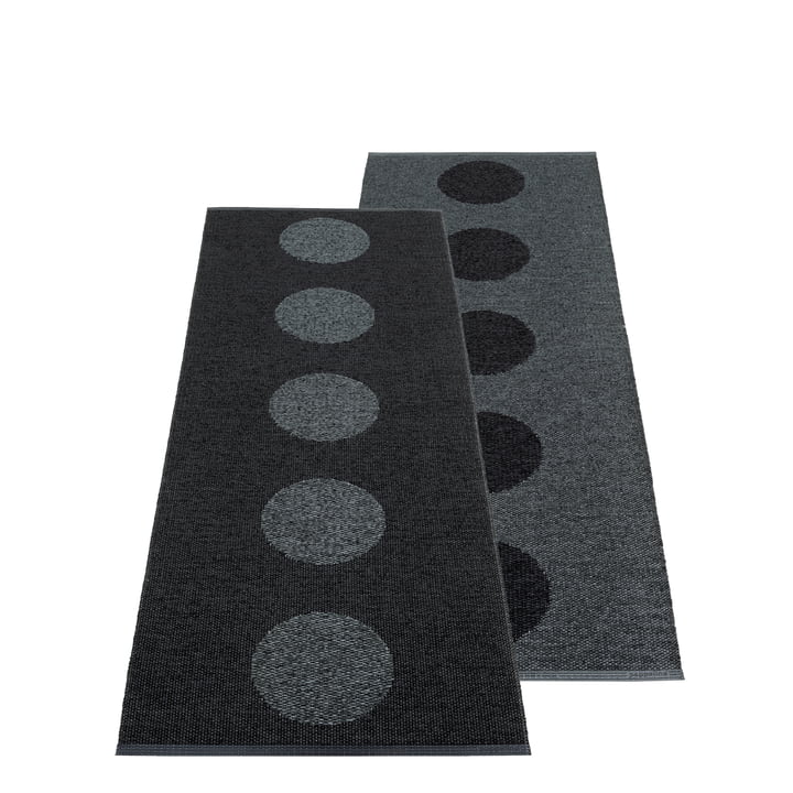 Vera tæppe 2. 0, 70 x 200 cm, black / black metallic fra Pappelina