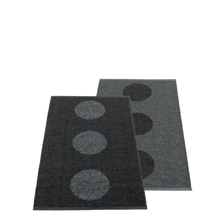 Vera tæppe 2. 0, 70 x 120 cm, black / black metallic fra Pappelina