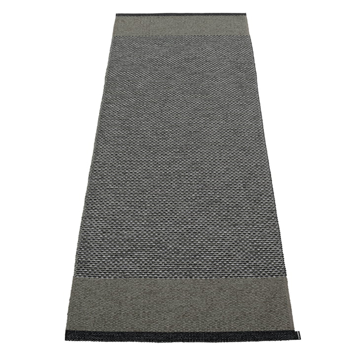 Edit tæppe, 70 x 200 cm, black / charcoal / granit metallic fra Pappelina