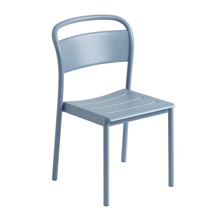 Linear Steel Side Chair Outdoor, lyseblå fra Muuto
